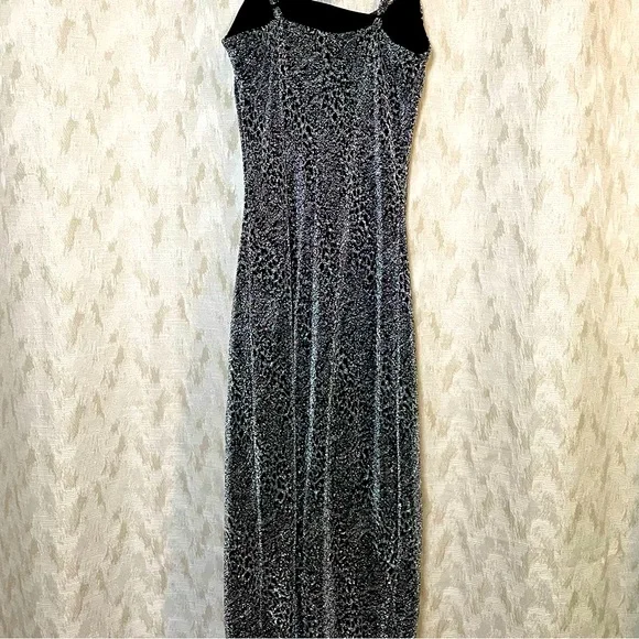 Sparkle Black Leopard Metallic Midi Dress - Picture 5 of 6